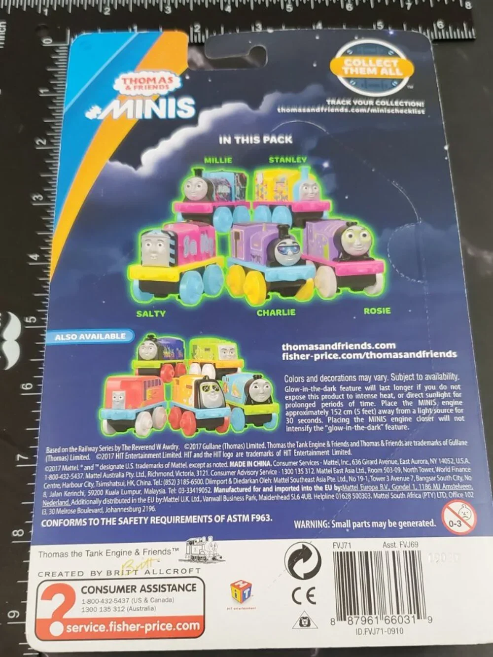 Thomas and Friends Minis Glow in the Dark Trains Salty, Charlie, Stanley New